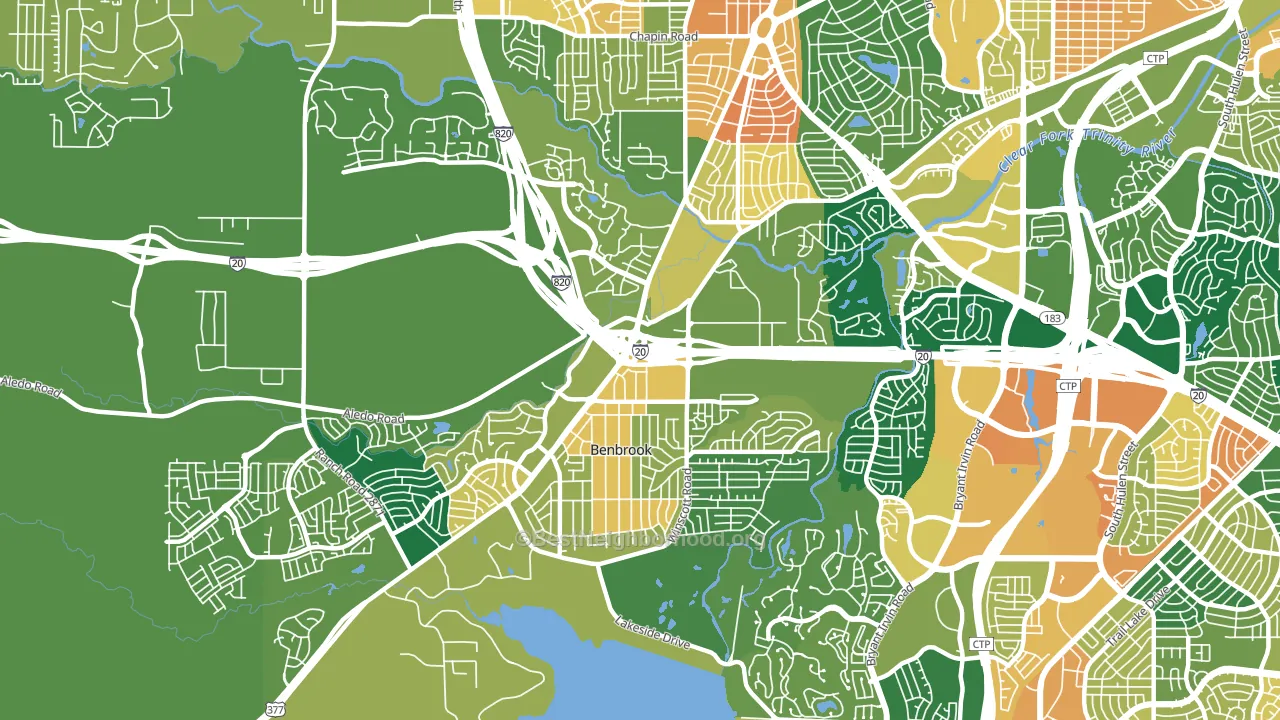 Benbrook, TX block-group voter-turnout map