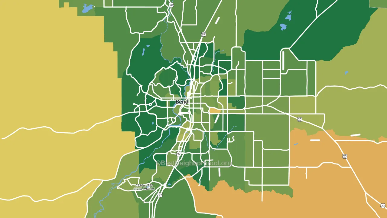 Bend, OR block-group voter-turnout map