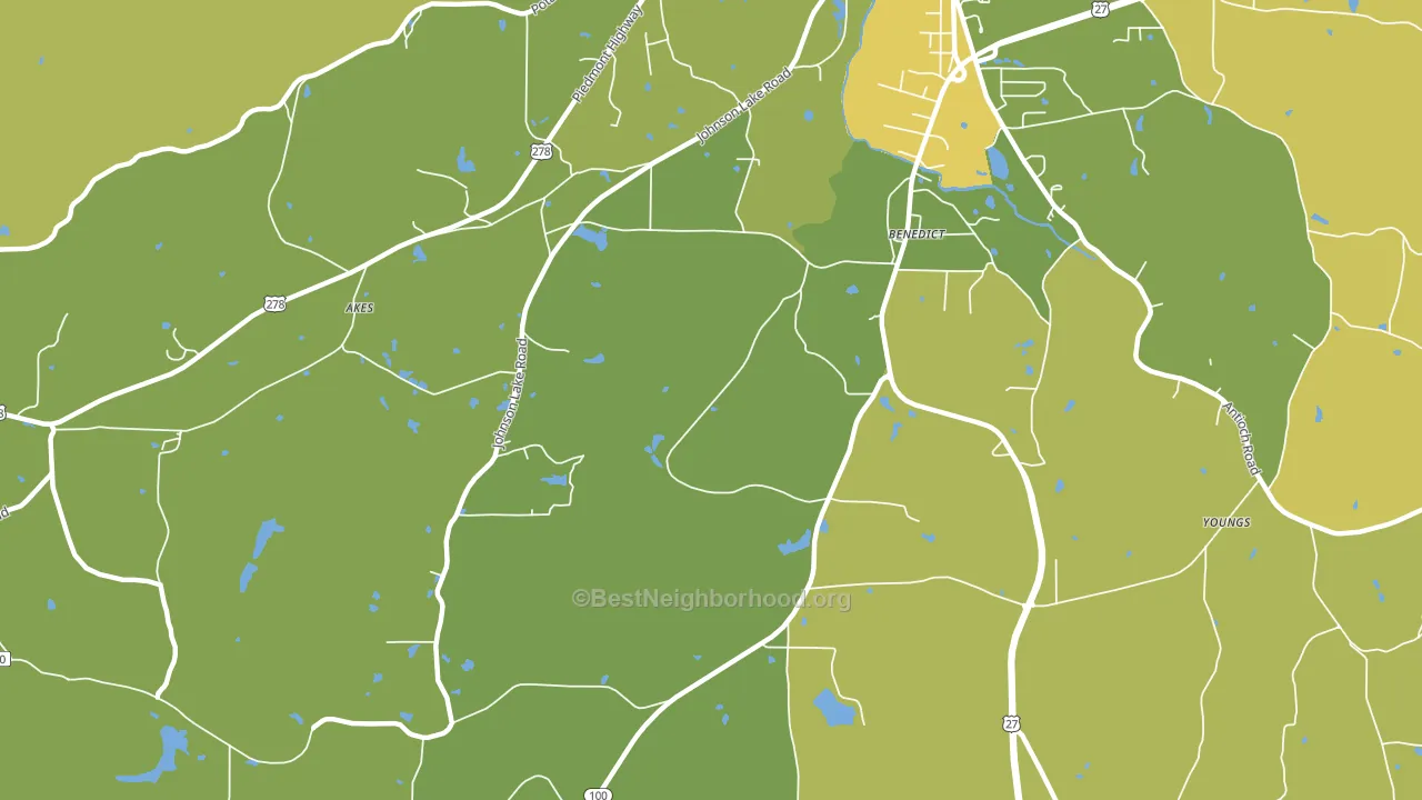 Benedict, GA block-group voter-turnout map