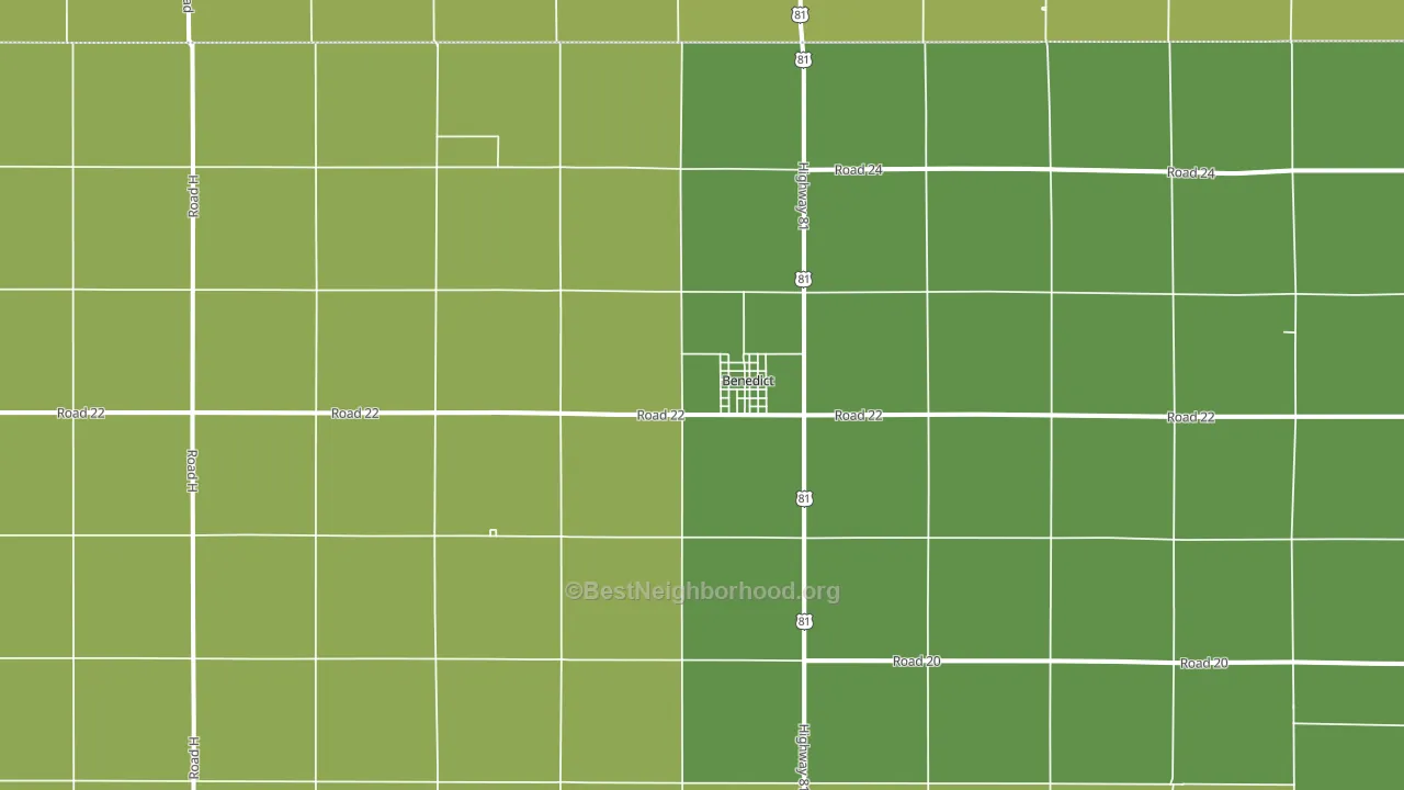 Benedict, NE block-group voter-turnout map