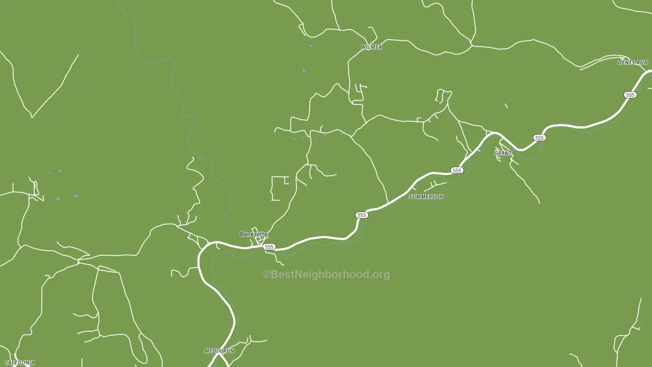 Benezett, PA block-group voter-turnout map