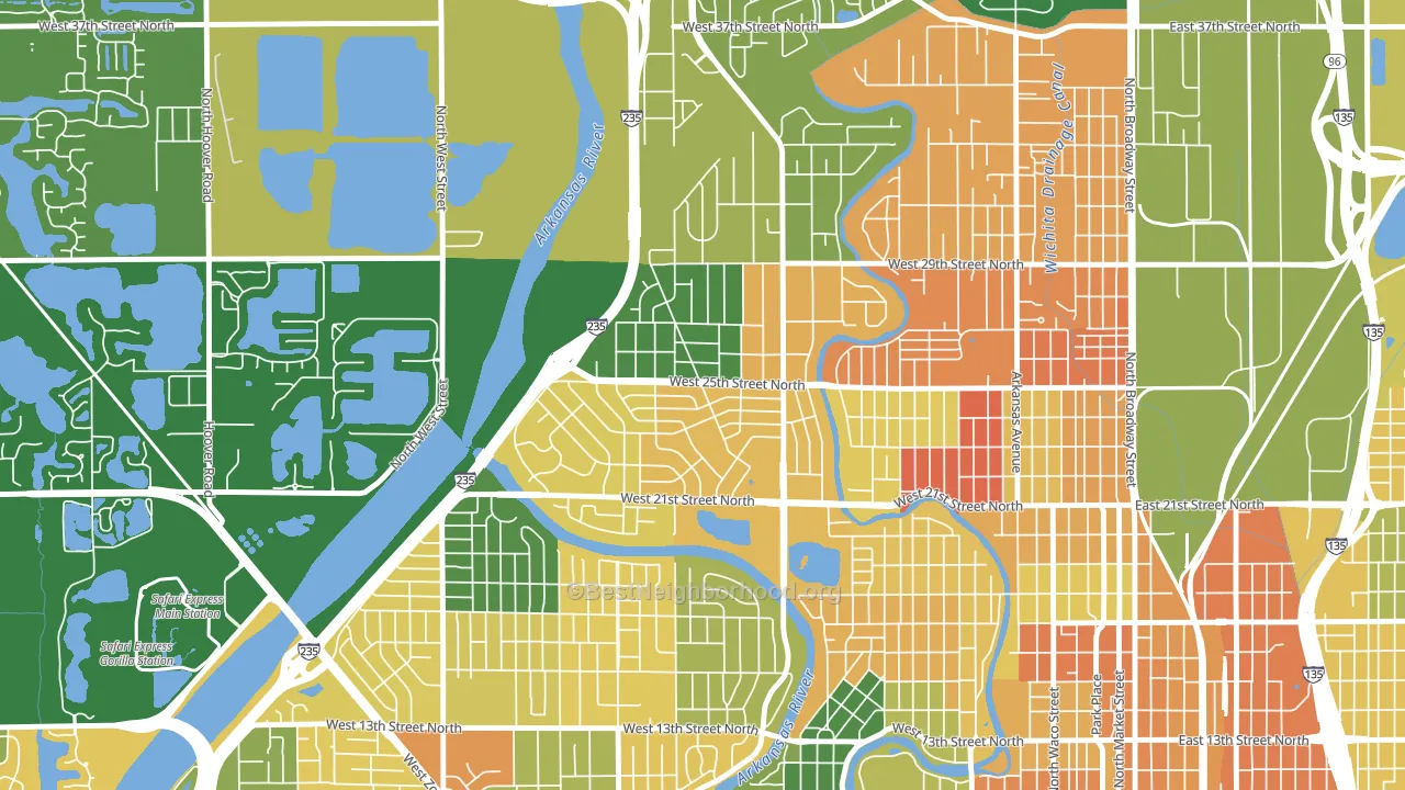Benjamin Hills, Wichita, KS block-group voter-turnout map