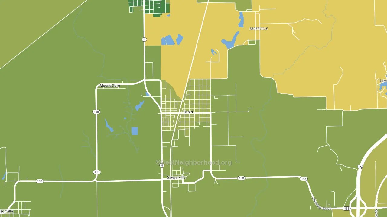 Benld, IL block-group voter-turnout map