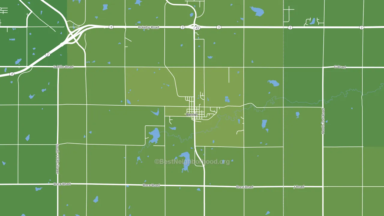 Bennet, NE block-group voter-turnout map