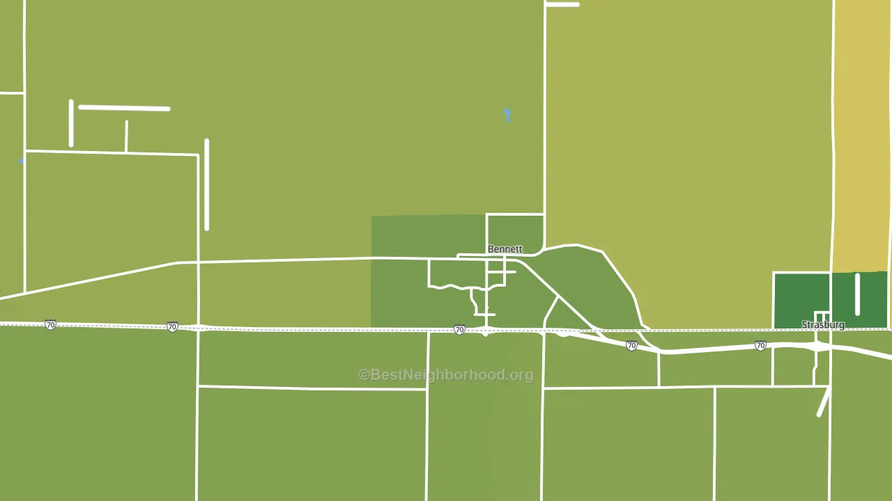 Bennett, CO block-group voter-turnout map