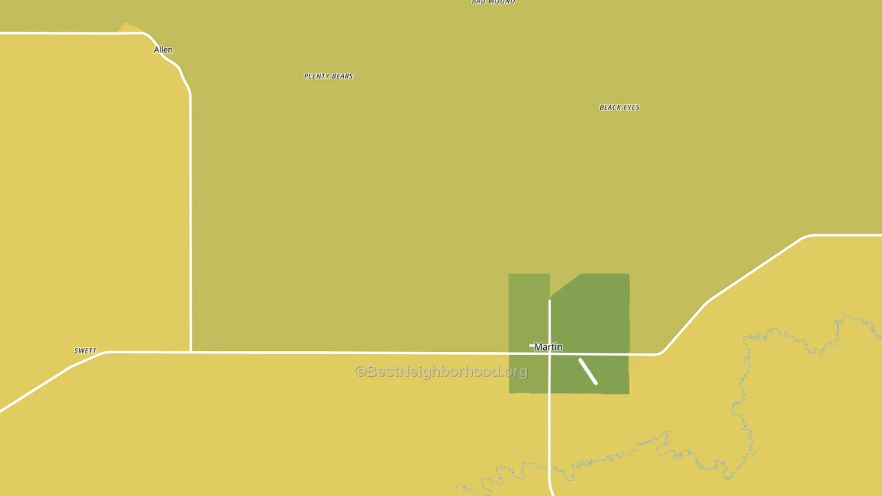 Bennett County, SD block-group voter-turnout map