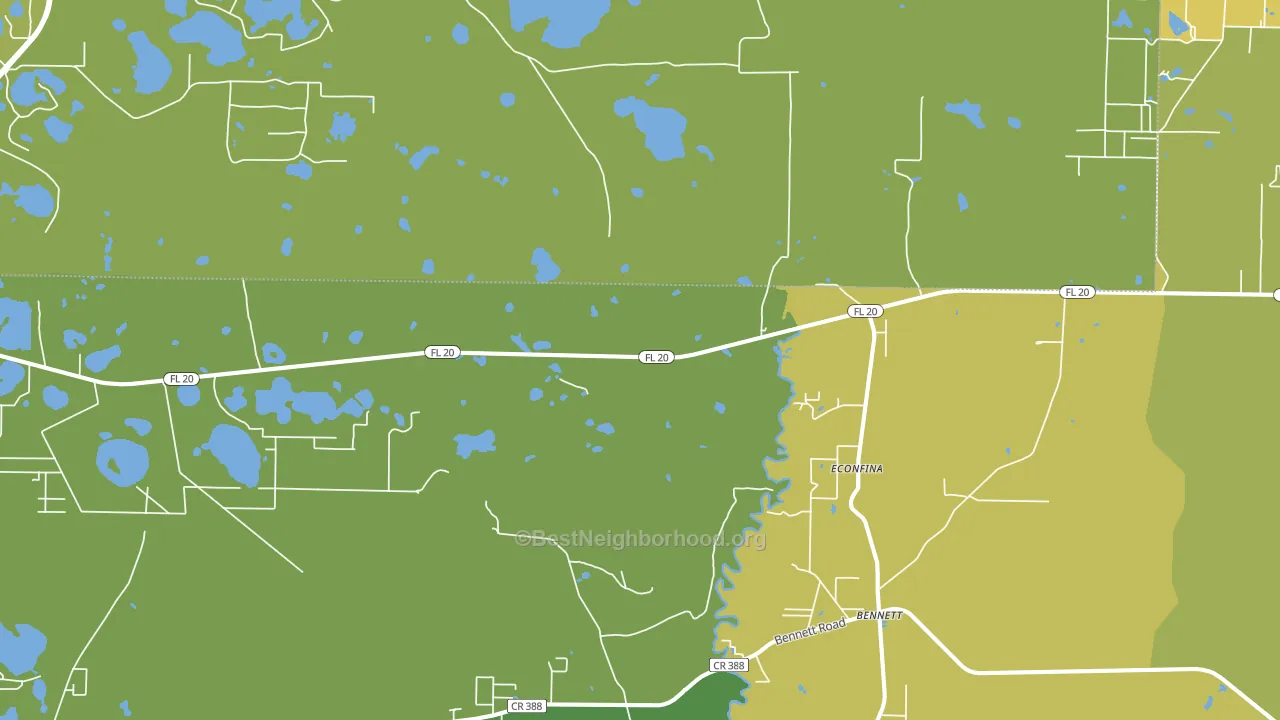 Bennett, FL block-group voter-turnout map