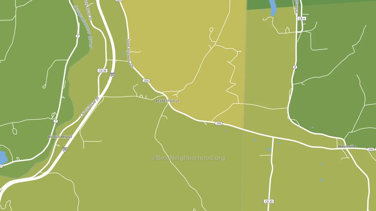 Bennettsville, NY block-group voter-turnout map