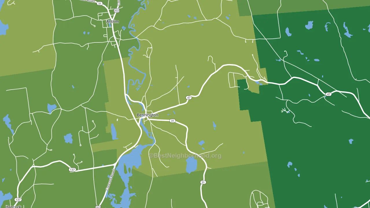 Bennington, NH block-group voter-turnout map