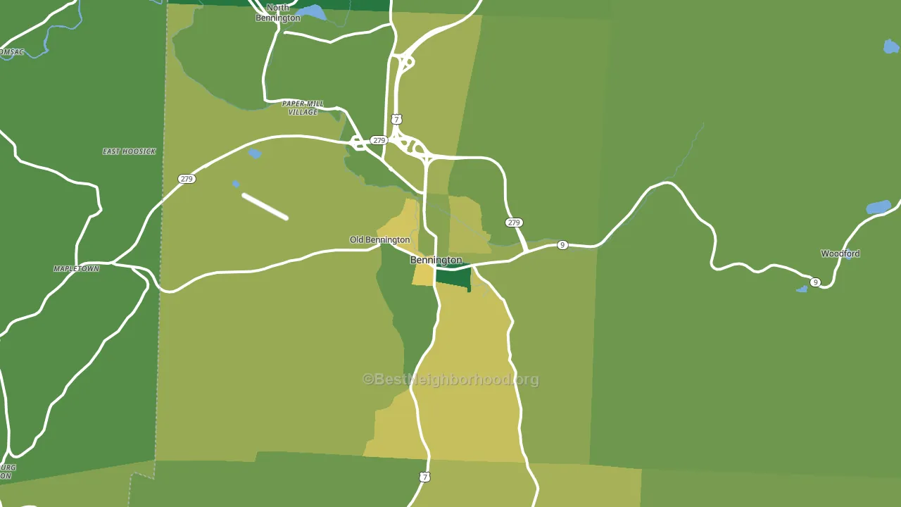 Bennington, VT block-group voter-turnout map