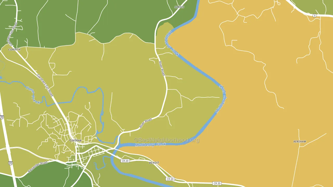 Benoit, AL block-group voter-turnout map