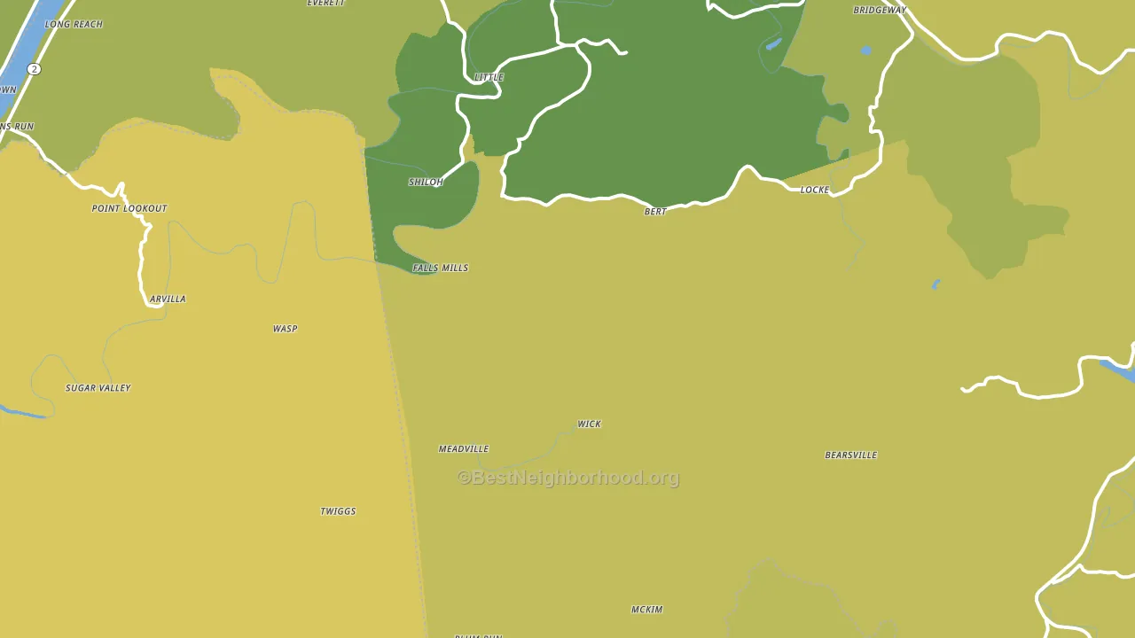 Bens Run, WV block-group voter-turnout map