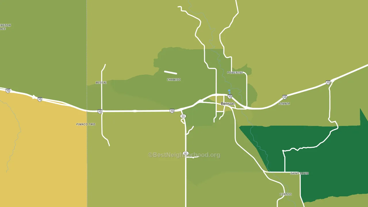 Benson, AZ block-group voter-turnout map