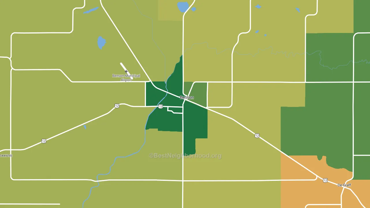 Benson, MN block-group voter-turnout map