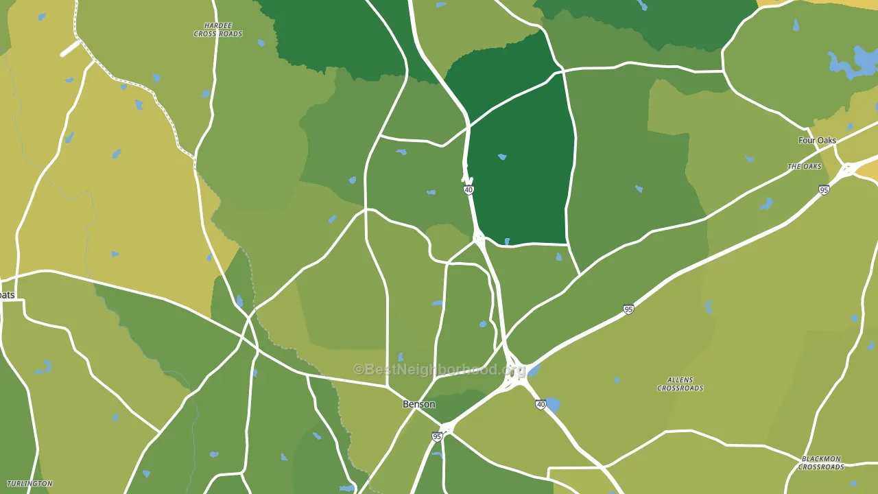 Benson, NC block-group voter-turnout map