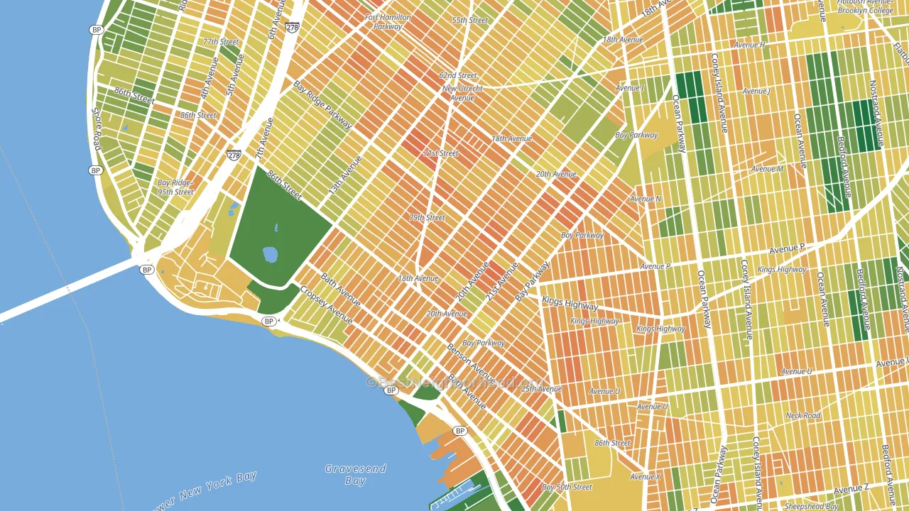 Bensonhurst, Brooklyn, NY block-group voter-turnout map