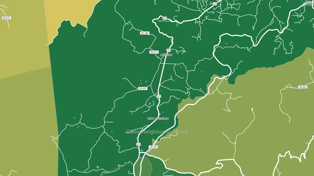 Bent Mountain, VA block-group voter-turnout map