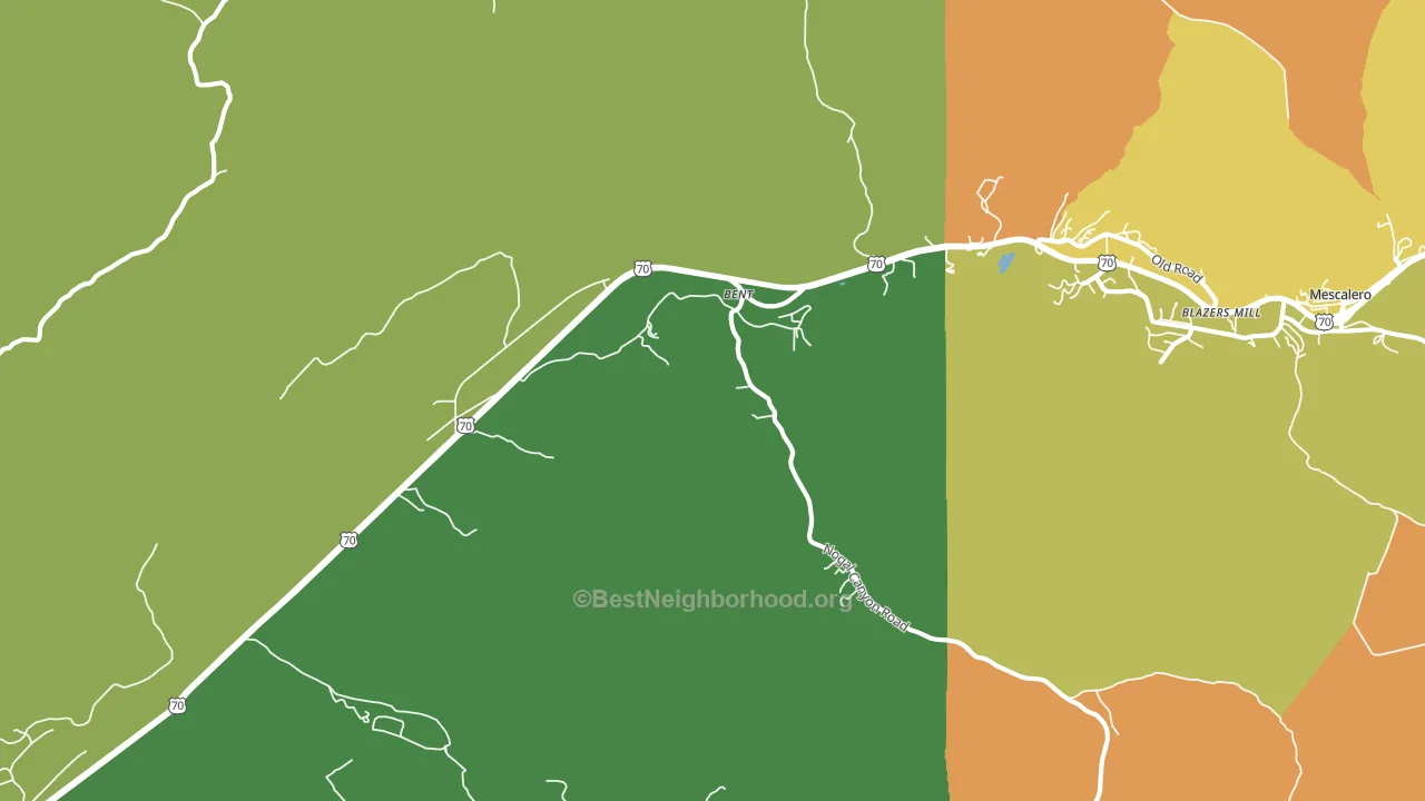 Bent, NM block-group voter-turnout map