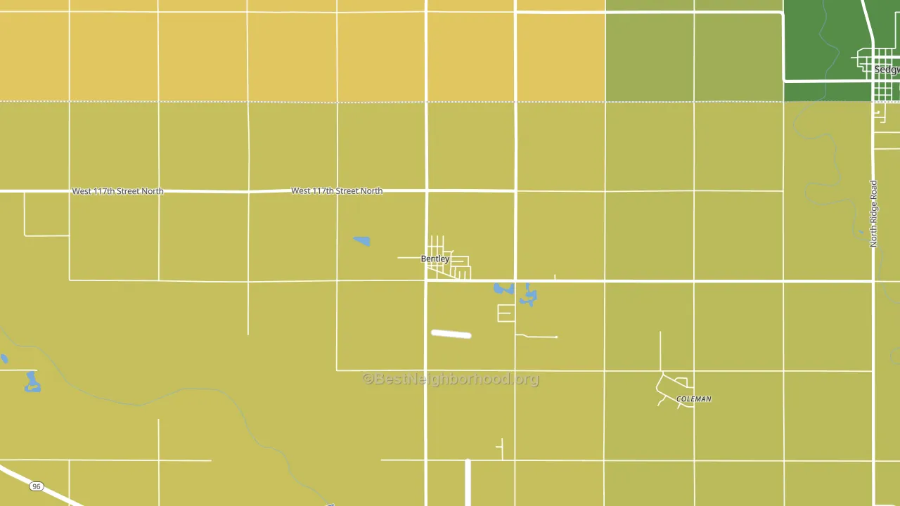 Bentley, KS block-group voter-turnout map