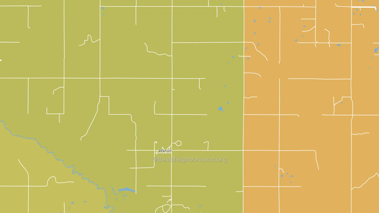 Bentley, OK block-group voter-turnout map