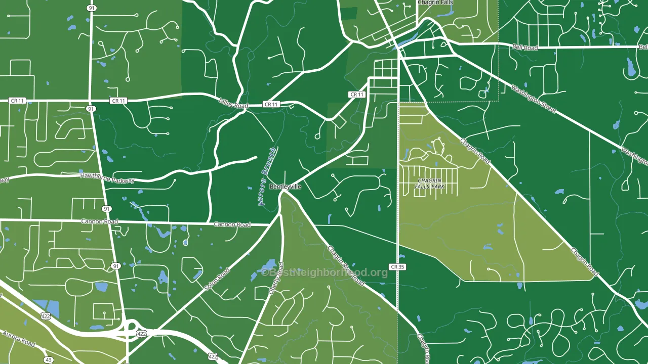 Bentleyville, OH block-group voter-turnout map