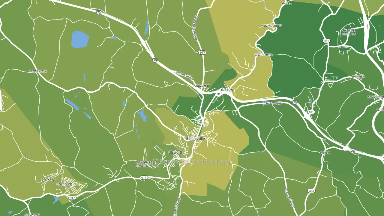 Bentleyville, PA block-group voter-turnout map
