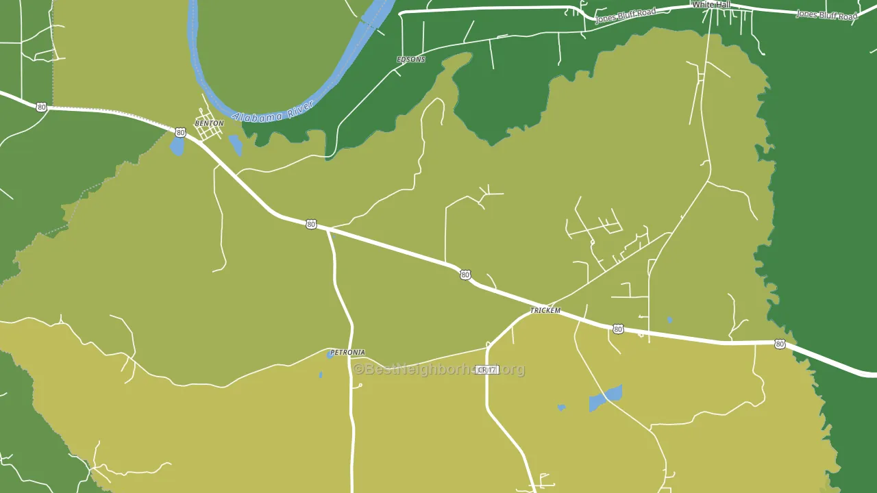 Benton, AL block-group voter-turnout map