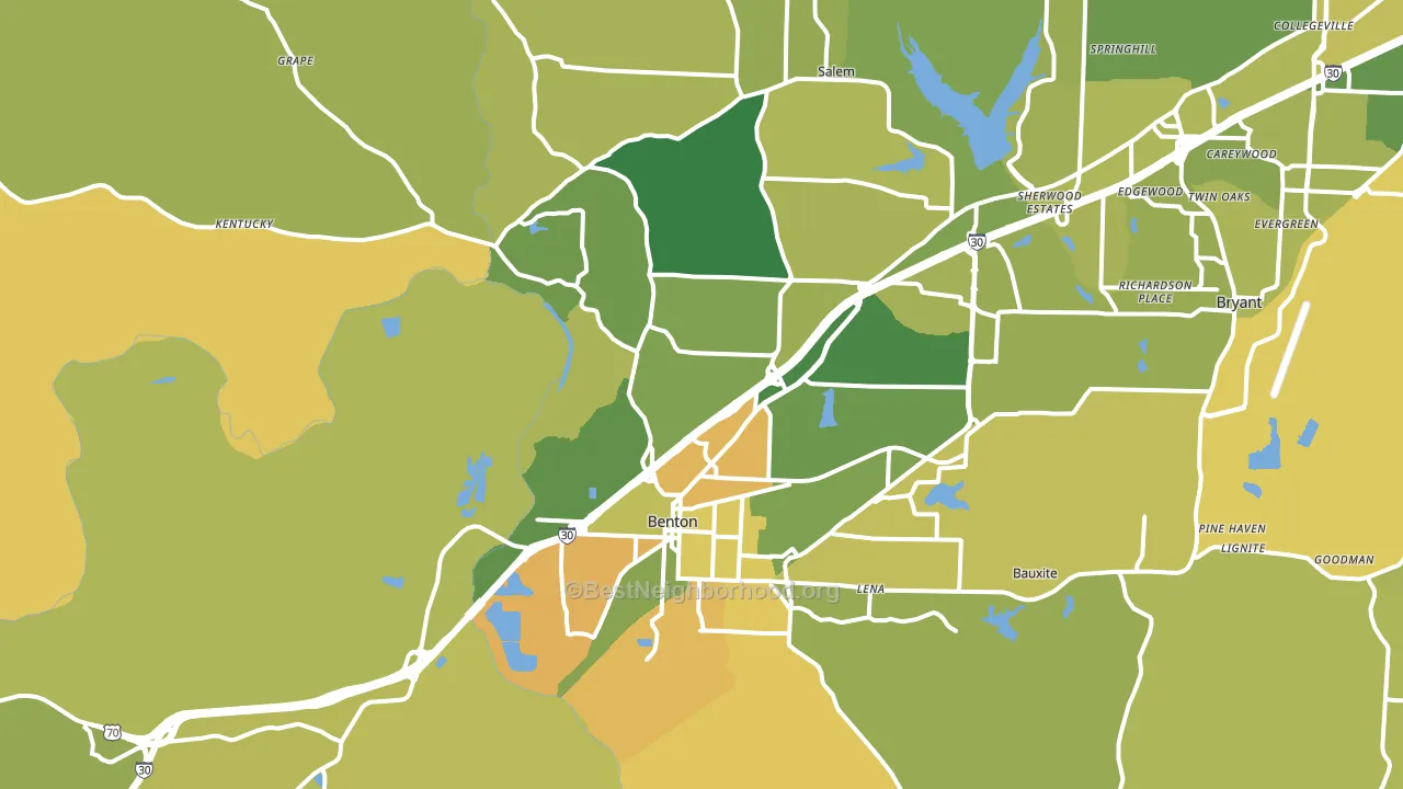Benton, AR block-group voter-turnout map