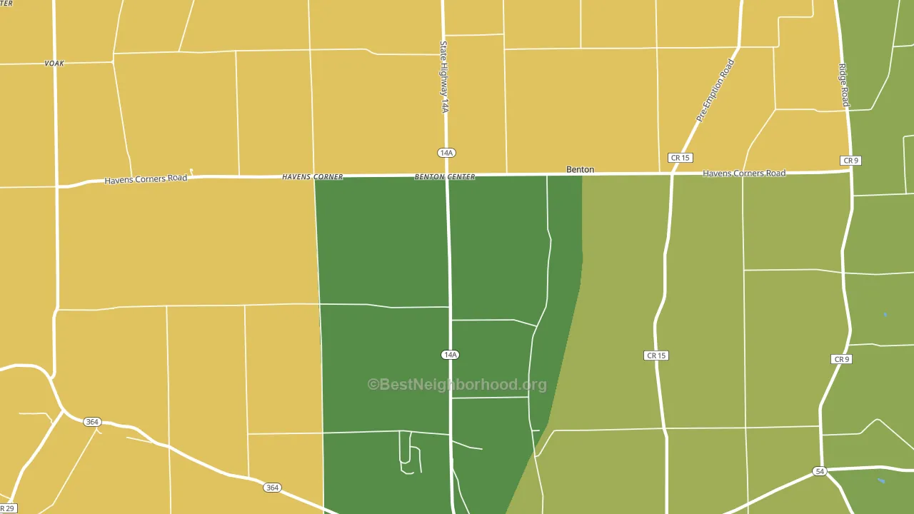 Benton Center, NY block-group voter-turnout map