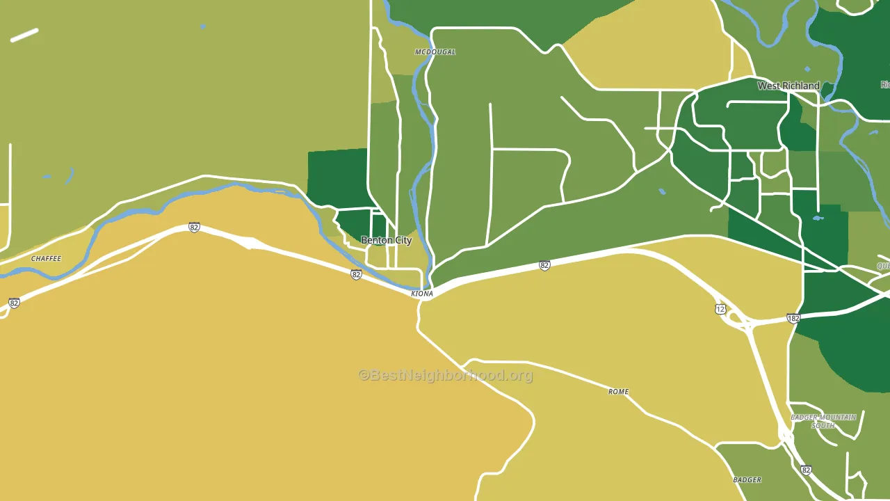 Benton City, WA block-group voter-turnout map
