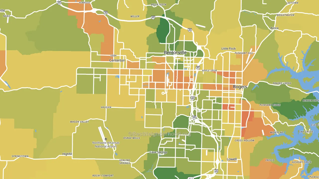 Benton County, AR block-group voter-turnout map