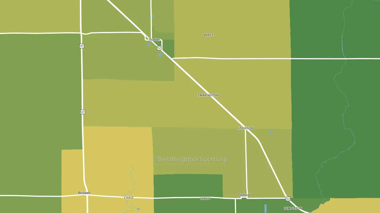 Benton County, IN block-group voter-turnout map