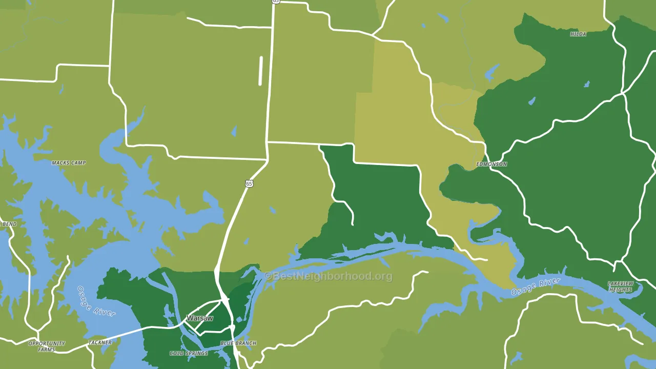 Benton County, MO block-group voter-turnout map