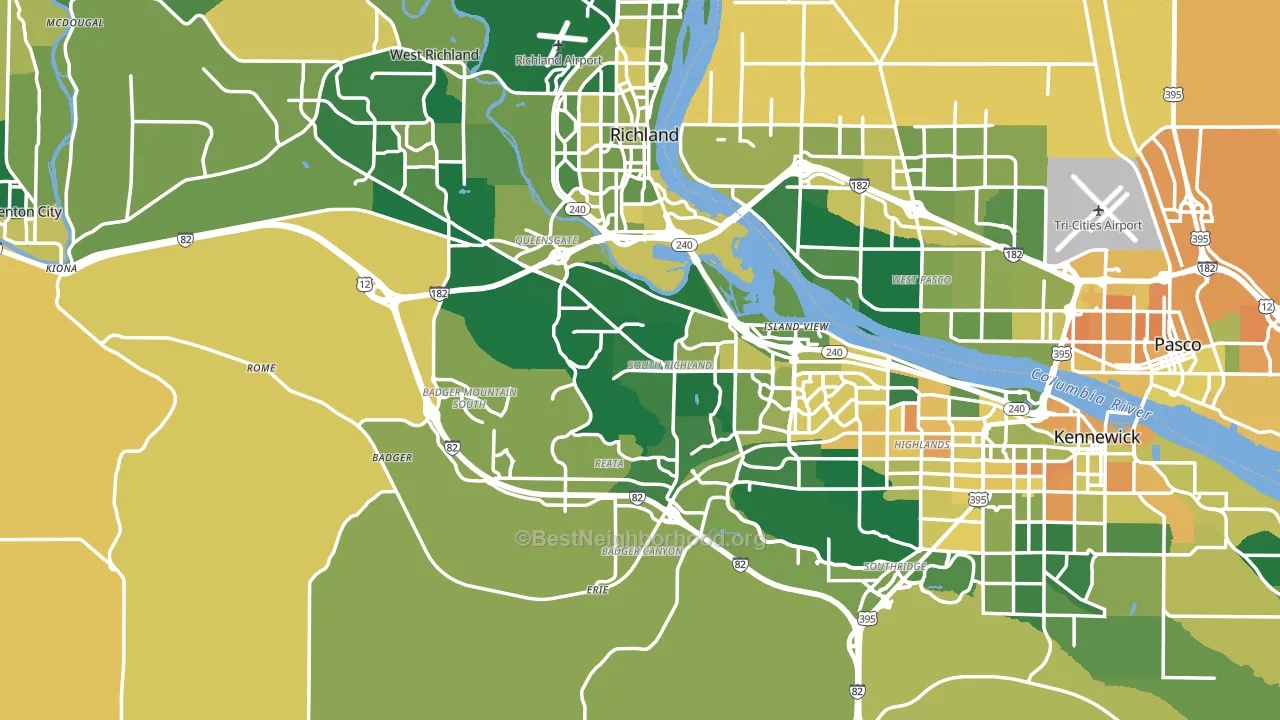 Benton County, WA block-group voter-turnout map