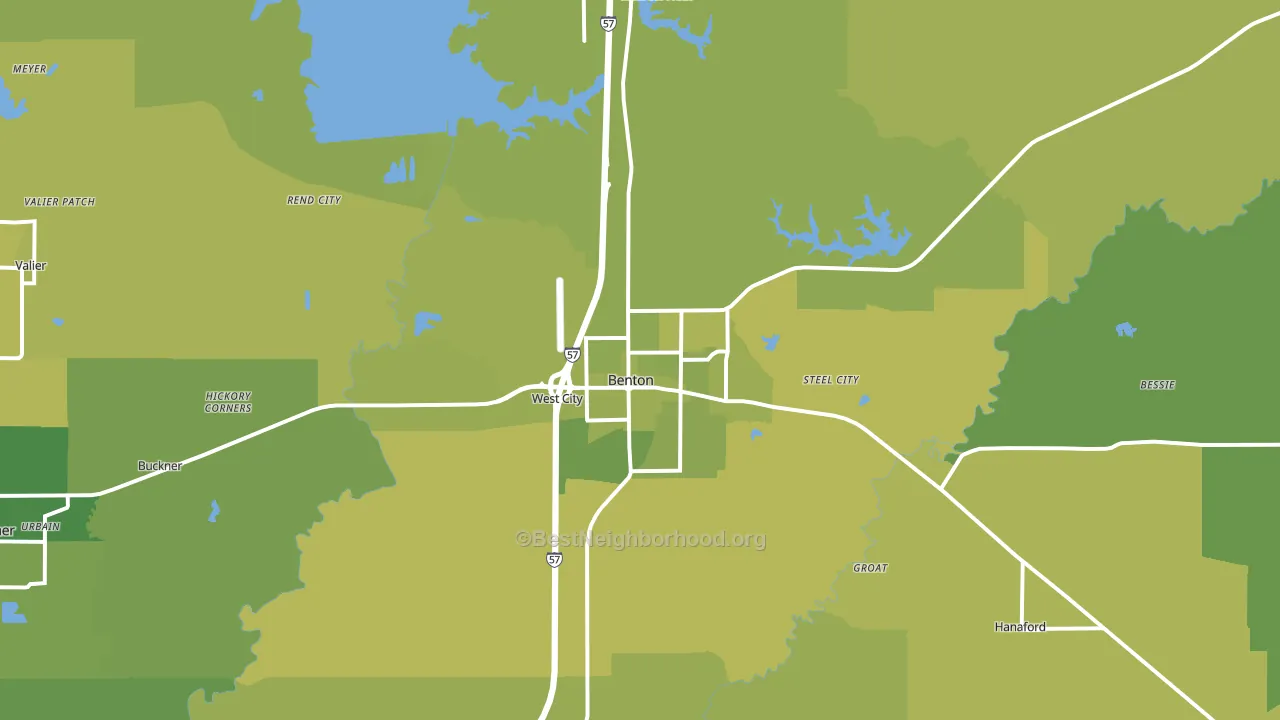 Benton, IL block-group voter-turnout map