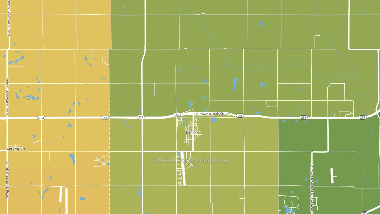 Benton, KS block-group voter-turnout map
