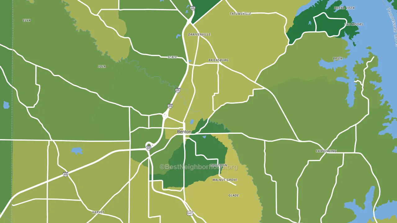Benton, KY block-group voter-turnout map