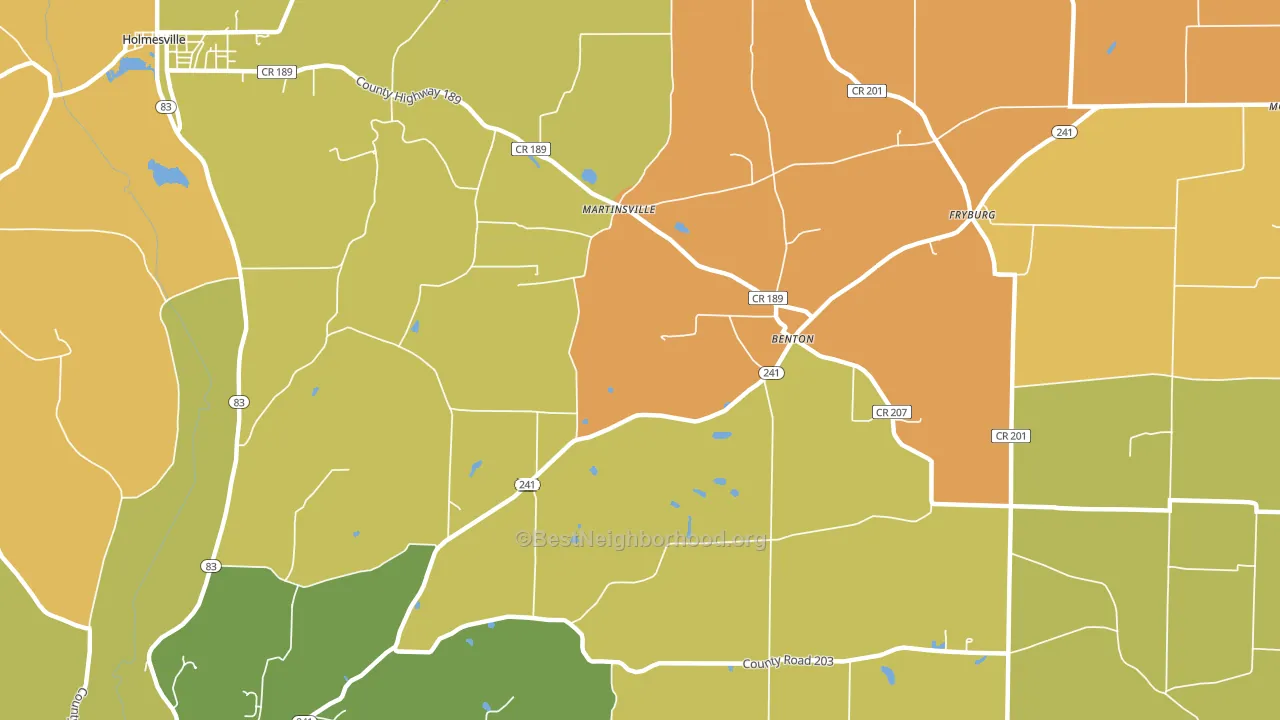Benton, OH block-group voter-turnout map