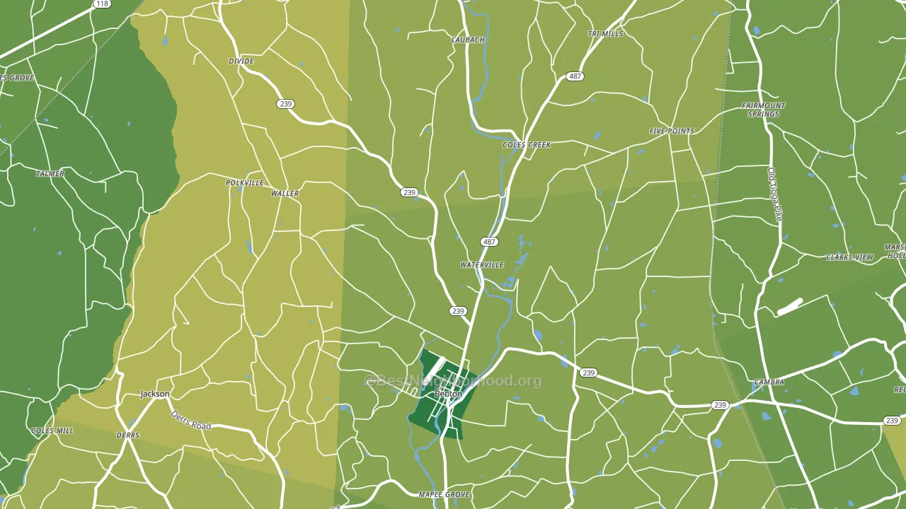 Benton, PA block-group voter-turnout map