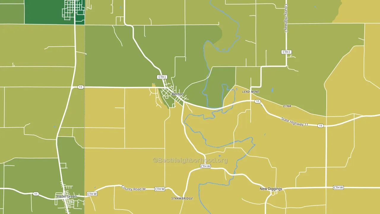Benton, WI block-group voter-turnout map