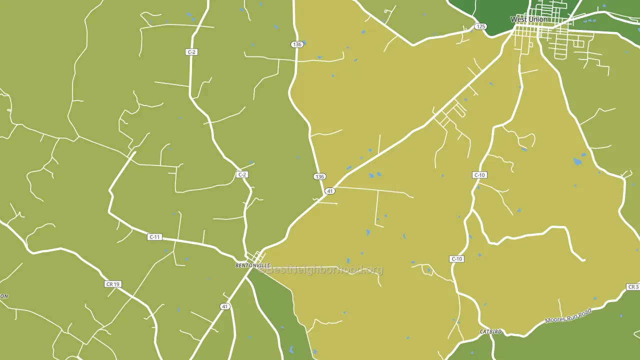 Bentonville, OH block-group voter-turnout map