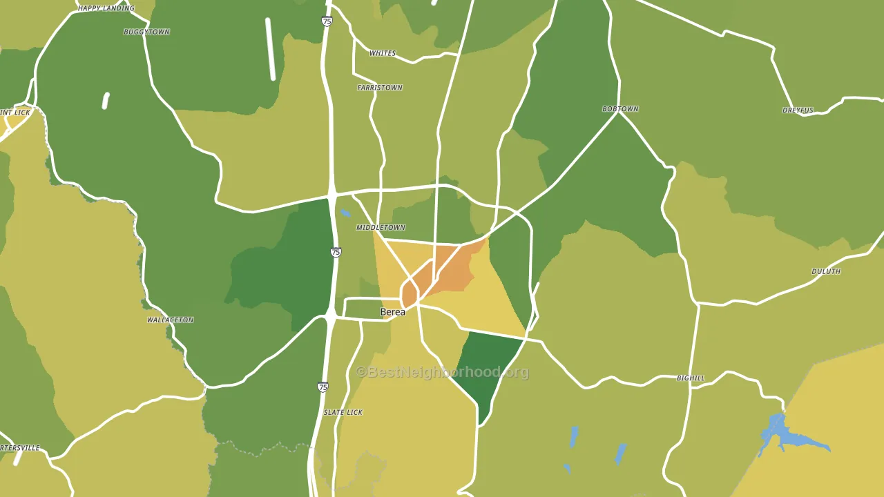 Berea, KY block-group voter-turnout map