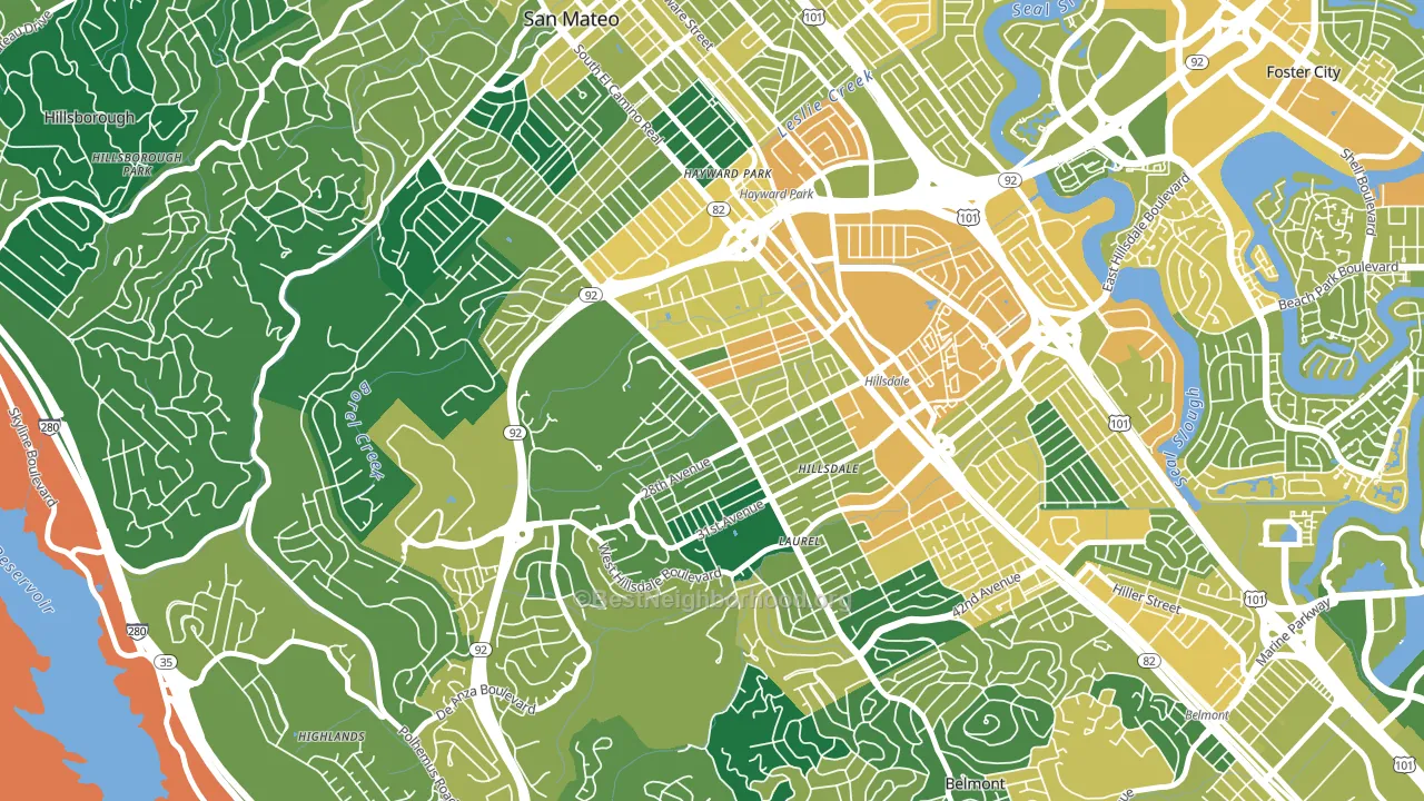 Beresford, San Mateo, CA block-group voter-turnout map