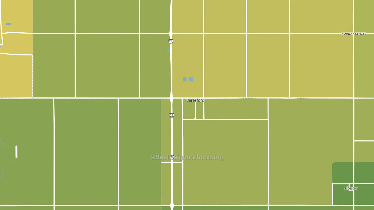 Beresford, SD block-group voter-turnout map
