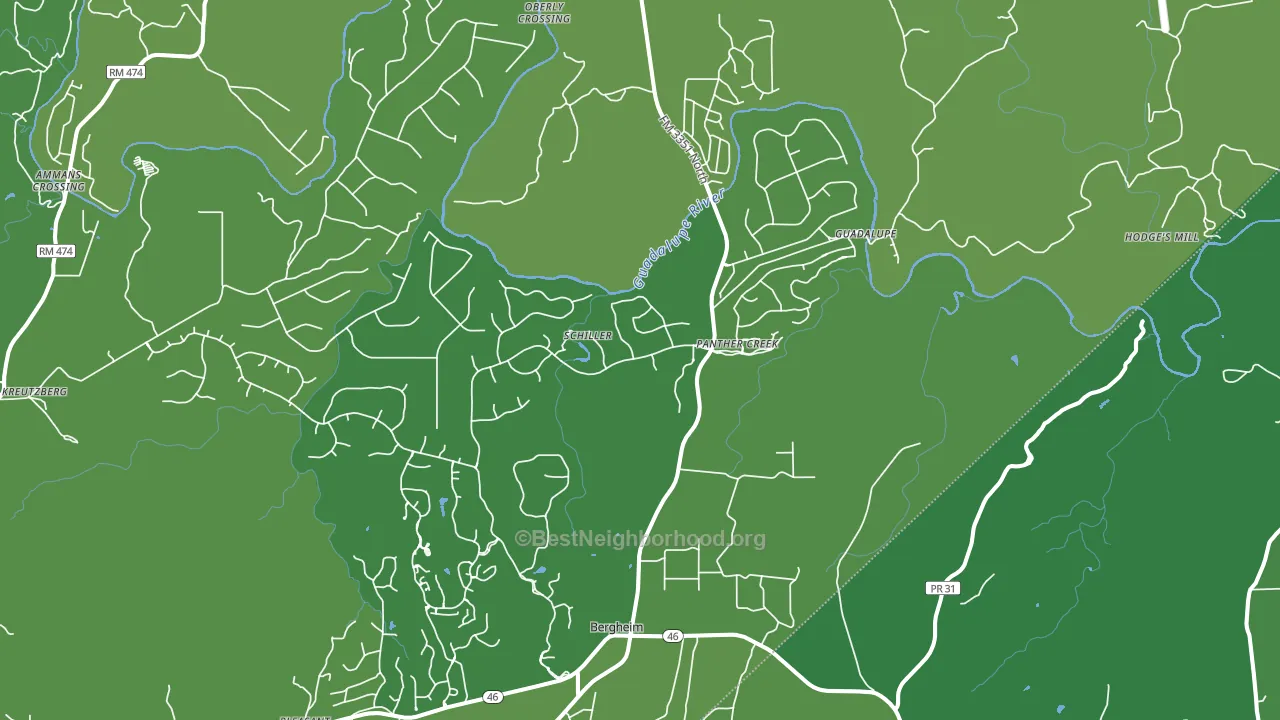 Bergheim, TX block-group voter-turnout map
