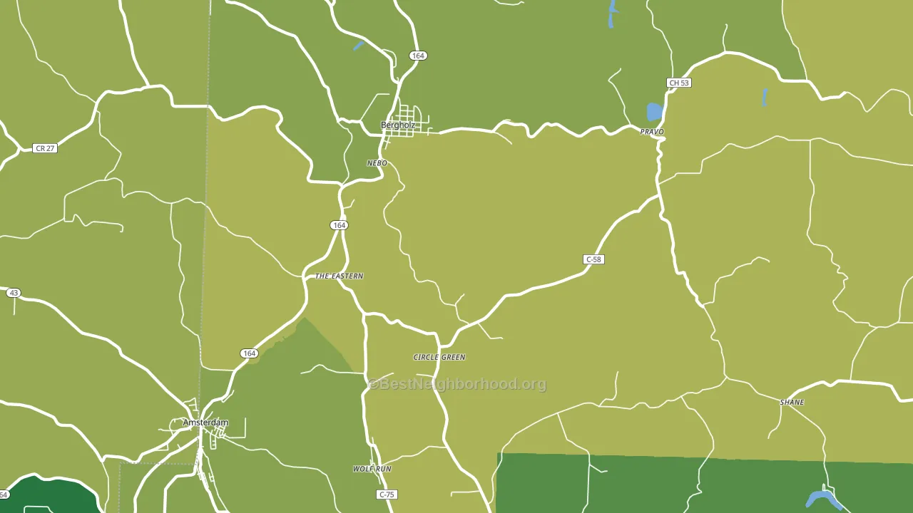 Bergholz, OH block-group voter-turnout map