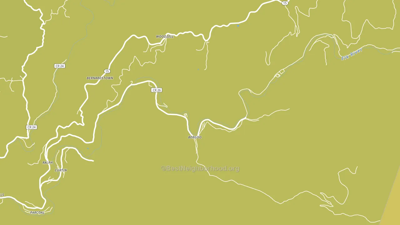 Bergoo, WV block-group voter-turnout map