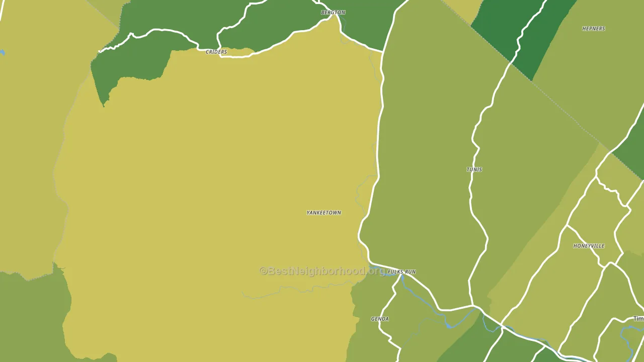 Bergton, VA block-group voter-turnout map