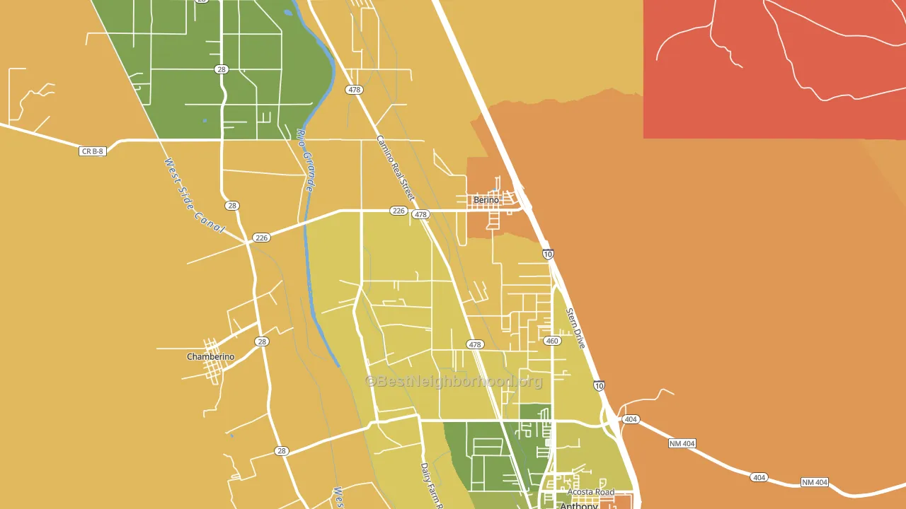 Berino, NM block-group voter-turnout map