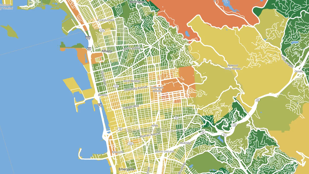 Berkeley, CA block-group voter-turnout map